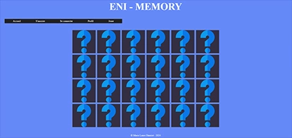 page d'accueil Memory