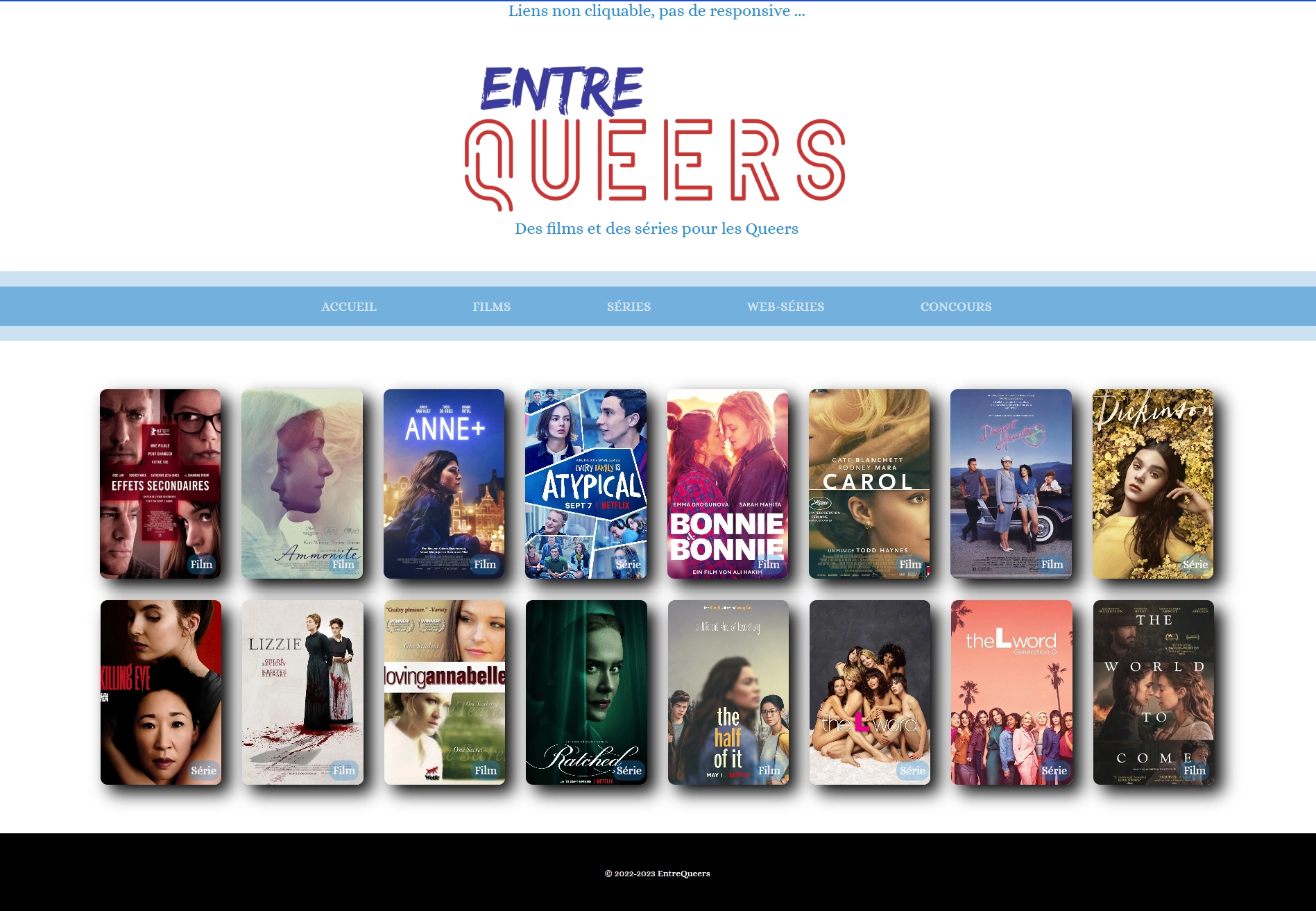 page d'accueil ancien EntreQueers